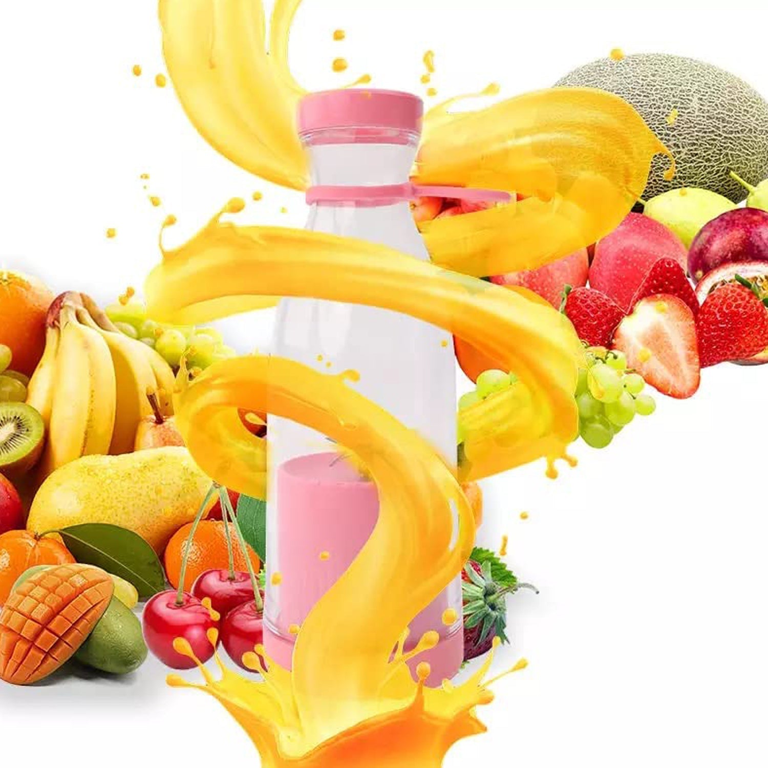 5334A BLENDER PORTABLE JUICER FOR SMOOTHIE , JUICE , VEGETABLE SHAKES WITH 6 BLADES WIRELESS CHARGING MINI PERSONAL SIZE MIXER BOTTLE GRINDER, 380 ML MULTICOLOR DeoDap 5334A BLENDER PORTABLE JUICER FOR SMOOTHIE , JUICE , VEGETABLE SHAKES WITH 6 BLADES WIRELESS CHARGING MINI PERSONAL SIZE MIXER BOTTLE GRINDER, 380 ML MULTICOLOR DeoDap